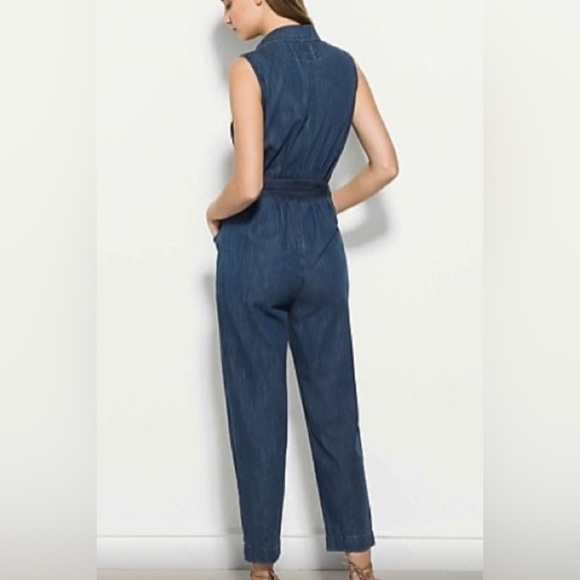 Buttery Soft Denim Blue Pocket Romper Jumpsuit - Picture 2 of 10